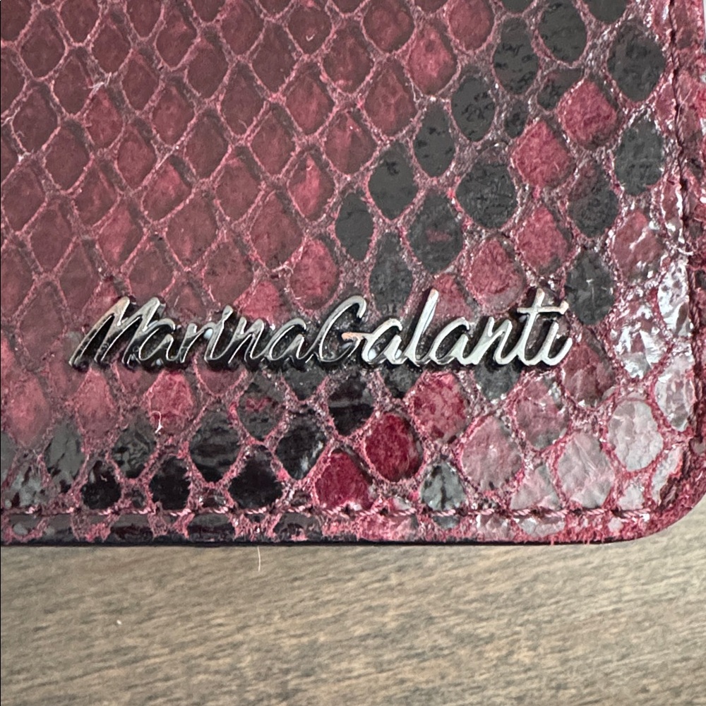 Marina Galanti Burgundy Snake Print Chain Shoulder Bag - Picture 5 of 9
